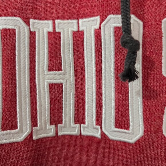 Men's Ohio State Buckeyes Pullover Hoodie Embroidered Gray Red Sz Large NWT - Picture 4 of 10
